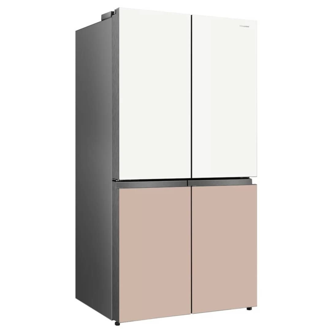 REFRIGERATEUR HISENSE SIDE BY SIDE 4PORTES
560LITRES VERRE COLORE RC73WC4SW
