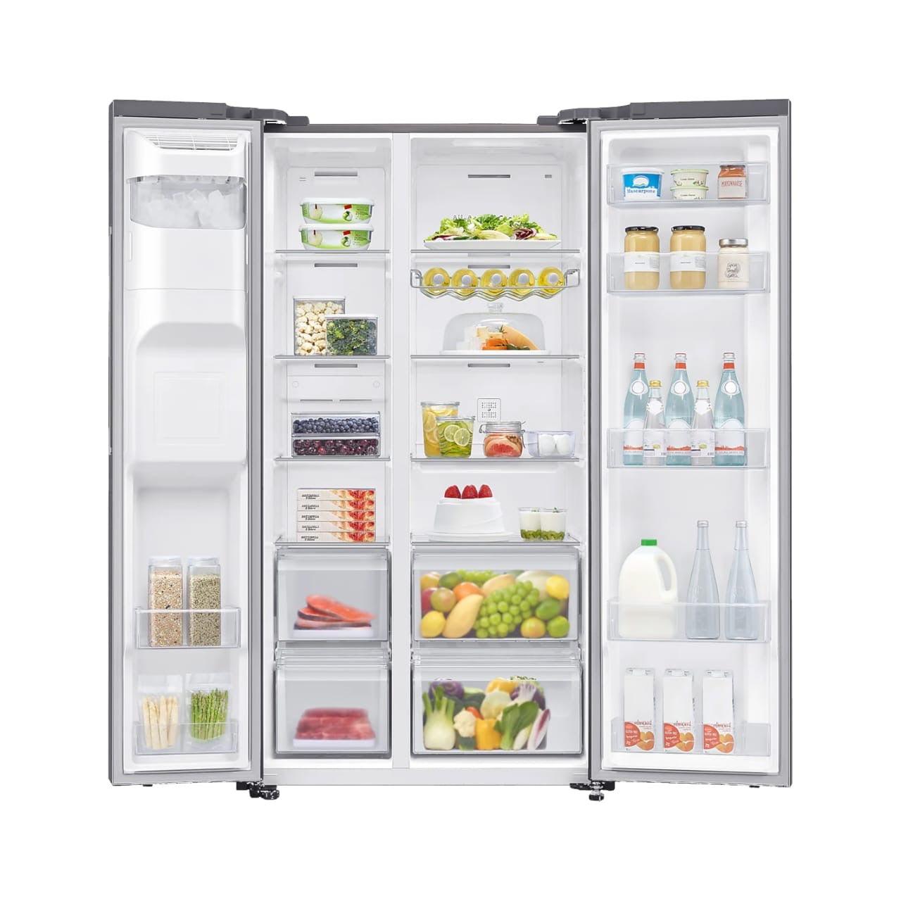 REFRIGERATEUR SAMSUNG SIDE BY SIDE
2PORTES AVEC DIST EAU ET GLACON GRIS
RS65DG54R3S9