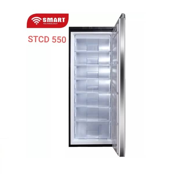 CONGELATEUR SMART TECHNOLOGY VERTICAL
7TIROIRS 280LITRES PLAQUE ALUMINIUM GRIS
STCD550