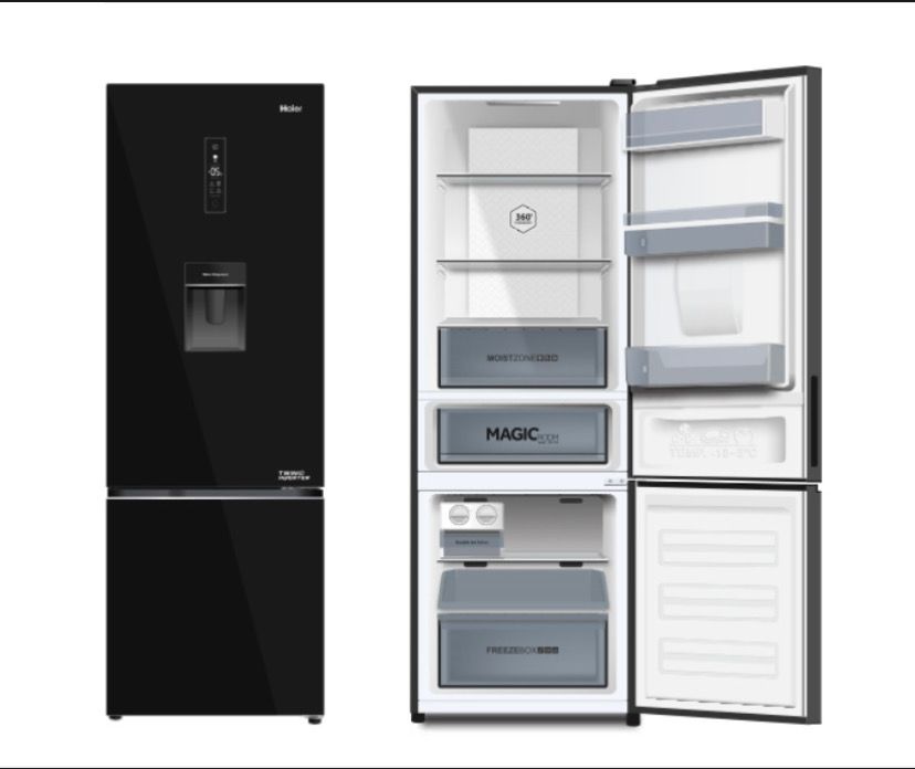 REFRIGERATEUR HAIER COMBINE AVEC
FONTAINE NOIR HRF-B379