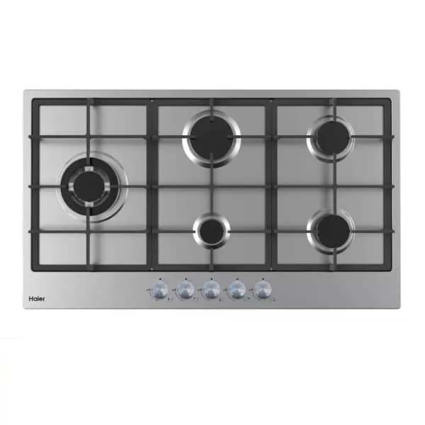 Plaque Gaz Encastrable HAIER HOB790SS – 5 Feux, 90x60 cm, Inox, Allumage Électrique, Sécurité Gaz