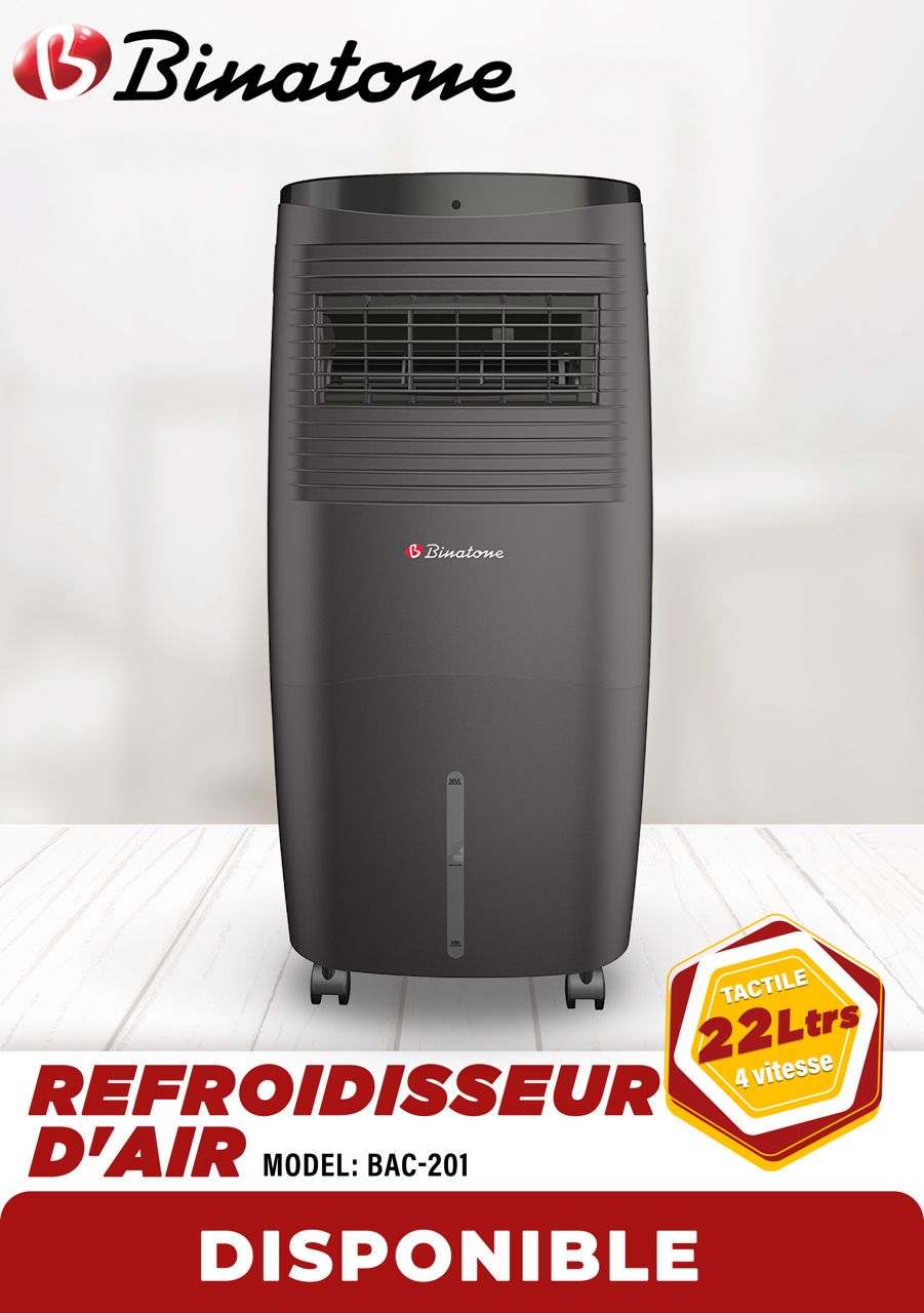 VENTILATEUR BINATONE A EAU
HUMIDIFICATEUR 20 LITRES BAC20L
