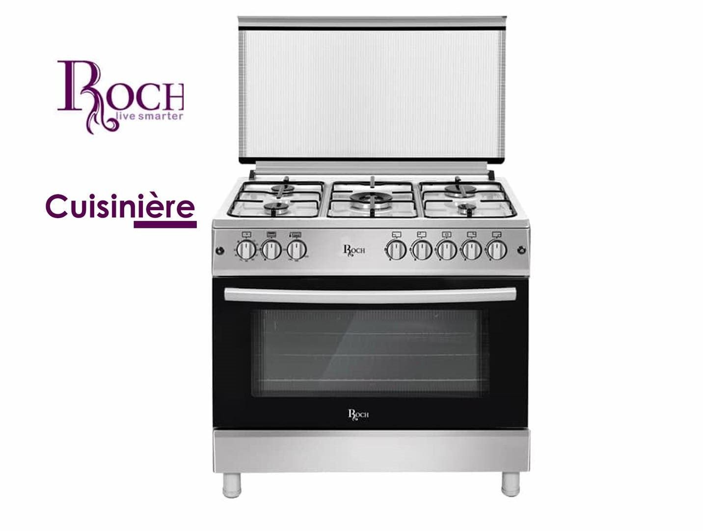 CUISINIERE ROCH 5FEUX 90X60 INOX F9L50 G2IL
RGC90EG