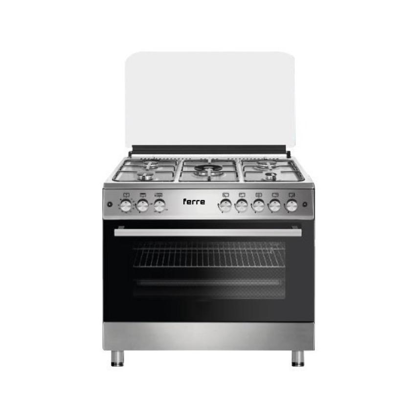 CUISINIERE FERRE 5FEUX 90X60 INOX F9P50G2