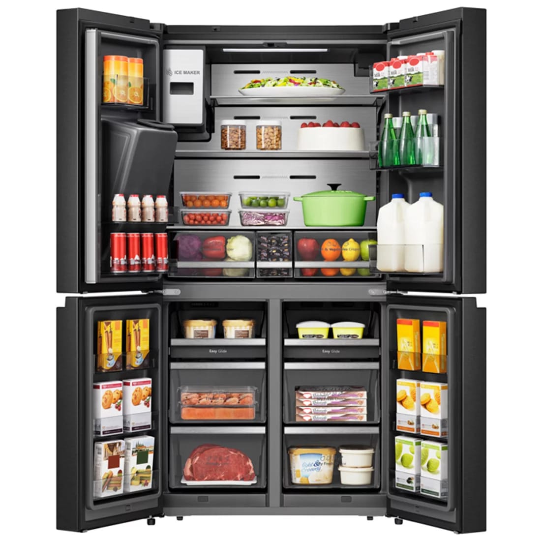 REFRIGERATEUR HISENSE SIDE BY SIDE 4PORTES
522L AVEC FONTAINE + ECRAN NOIR WIFI
RC68WC4SB