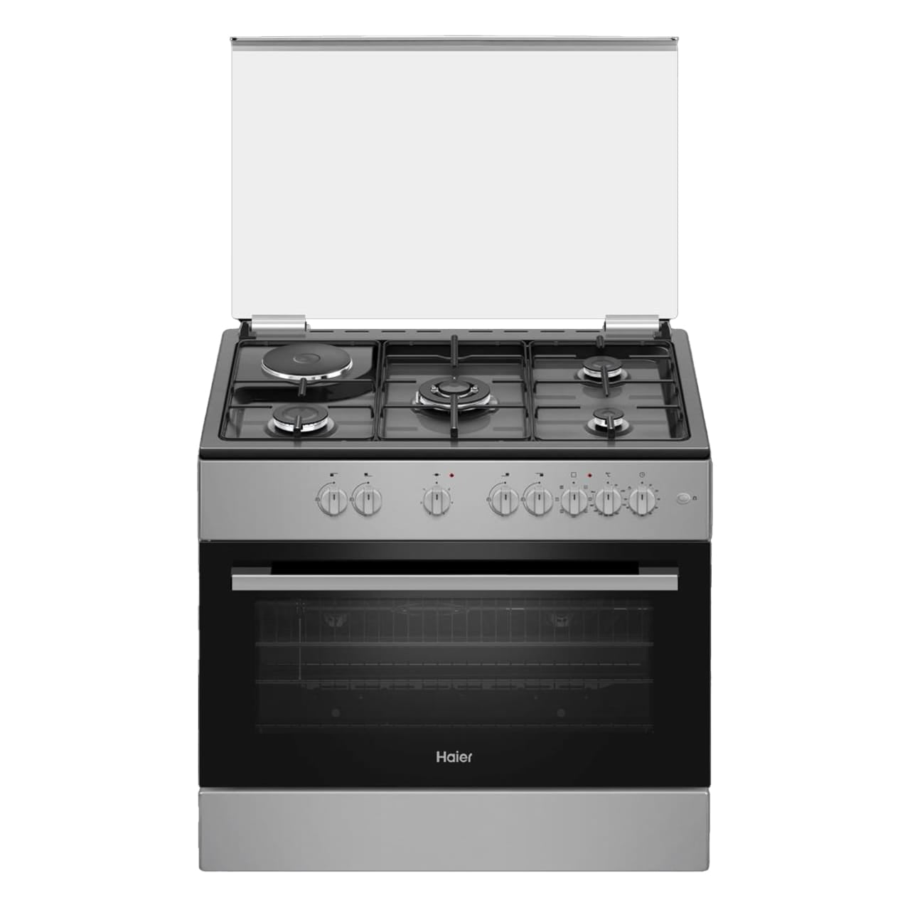 CUISINIERE HAIER 5FEUX 90X60 4F A GAZ + 1F
ELECTRIQUE GRIS HCR6041EGS