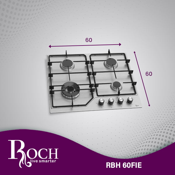 PLAQ CUISON ROCH 4 Burner Gas Hob Gloss Built-In (RBH 60FIE)