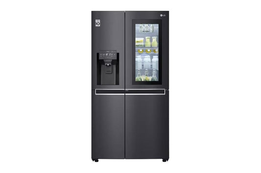 REFRIGERATEUR LG SIDE BY SIDE AVEC
FONTAINE MATTE NOIR KNOCK KNOCK GCX257