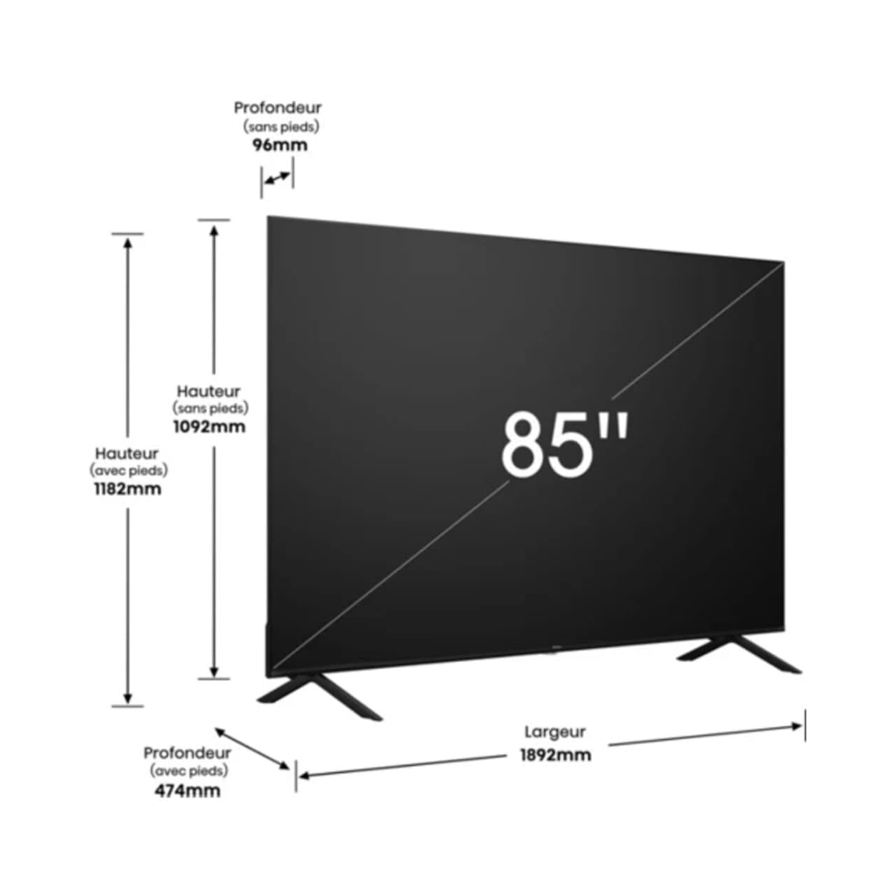TELEVISEUR HISENSE 85" SMART UHD 4K 85A6K