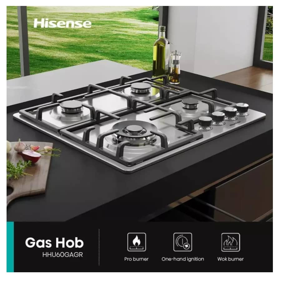 PLAQUE HISENSE ENCASTRABLE 4FEUX 60X60 A
GAZ INOX HHU60GAGR