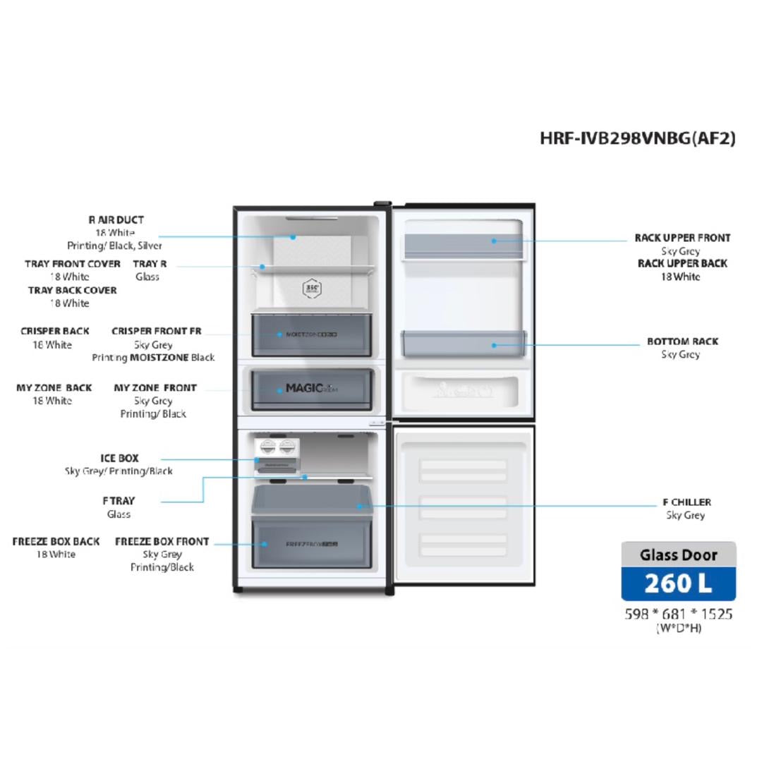REFRIGERATEUR HAIER COMBINE 3TIROIRS NOIR
HRFIVB298VN
