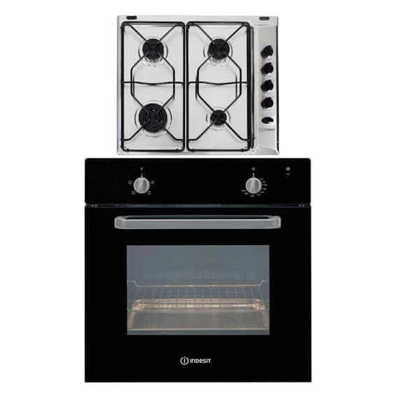 FOUR INDESIT ENCASTRABLE ELECTRIQUE +
PLAQUE INDESIT A GAZ 4FEUX IFV220BL