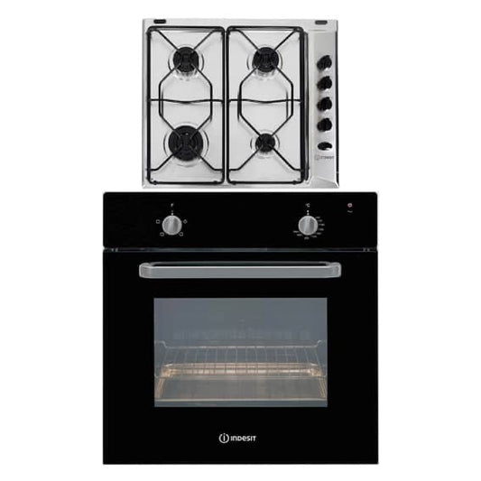 FOUR INDESIT ENCASTRABLE ELECTRIQUE +
PLAQUE INDESIT A GAZ 4FEUX IFV220BL