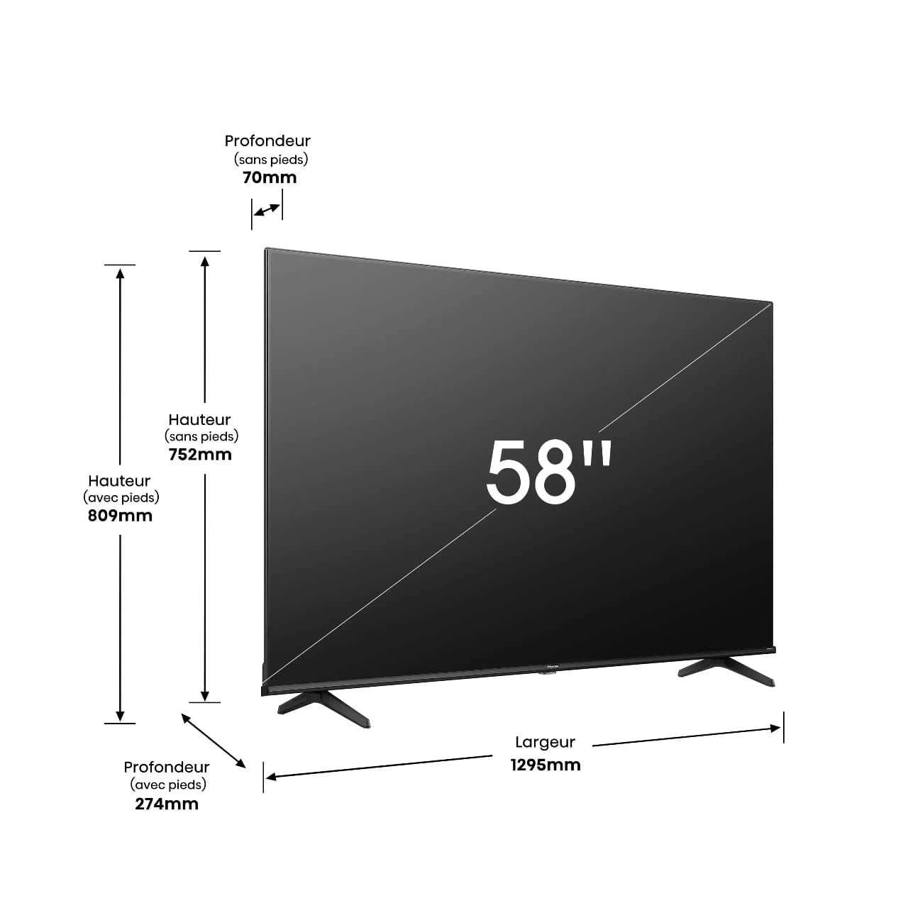 TELEVISEUR HISENSE 58" LED UHD 4K SMART
VIDAA 58A6K