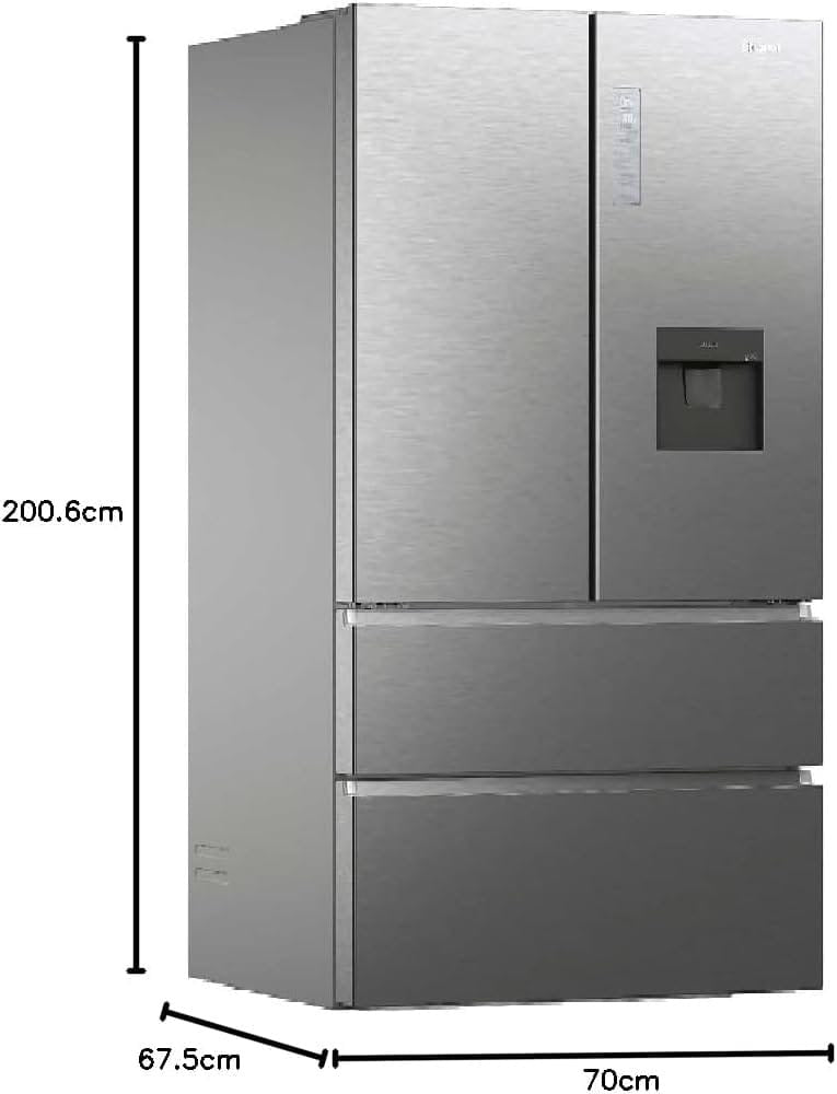 REFRIGERATEUR HAIER SIDE BY SIDE 4PORTERS
477LITRES AVEC FONTAINE GRIS
HFW7720EWMP
