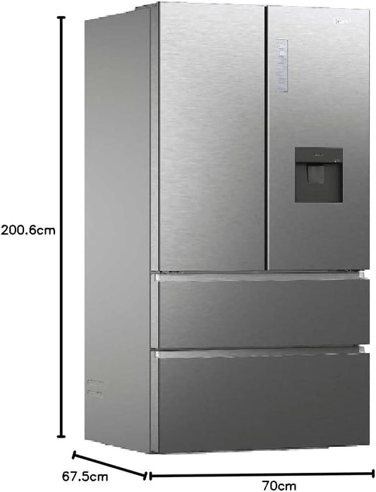 REFRIGERATEUR HAIER SIDE BY SIDE 4PORTERS
477LITRES AVEC FONTAINE GRIS
HFW7720EWMP