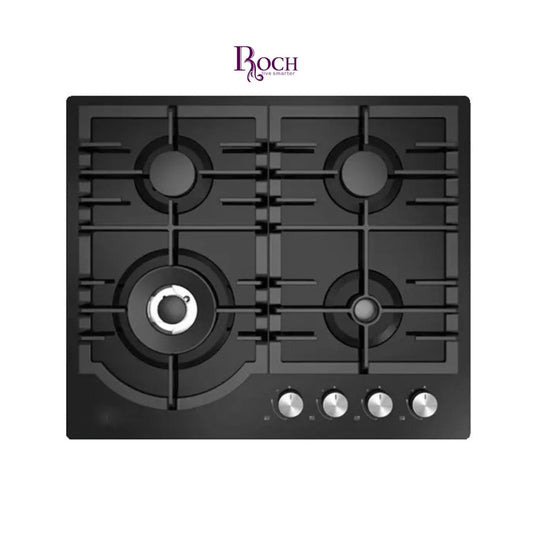 PLAQUE ENCASTRABLE ROCH 4FEUX 60X60 A
GAZ EN VERRE NOIR RBH60WCFGB
