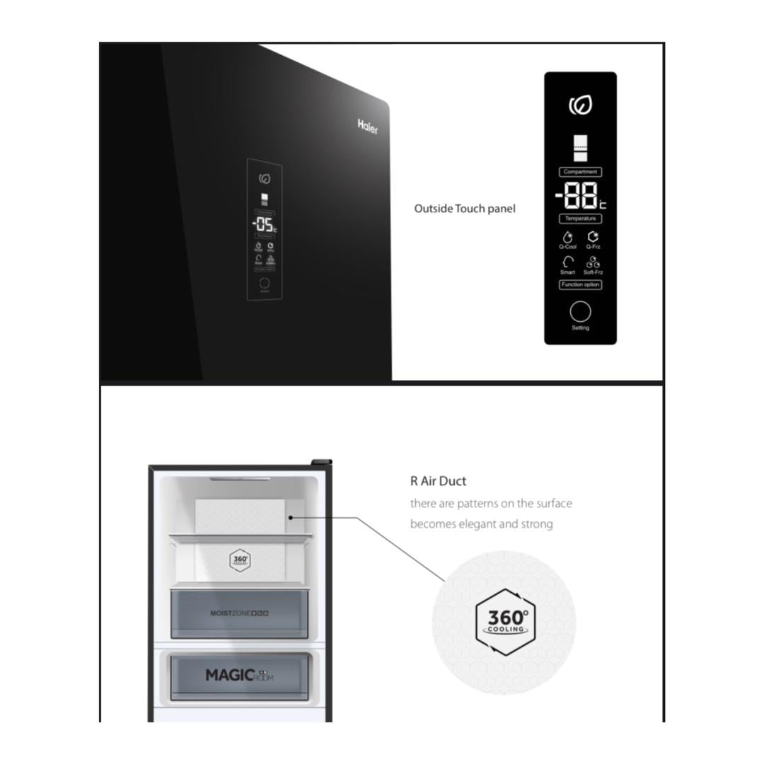 REFRIGERATEUR HAIER COMBINE 3TIROIRS NOIR
HRFIVB298VN