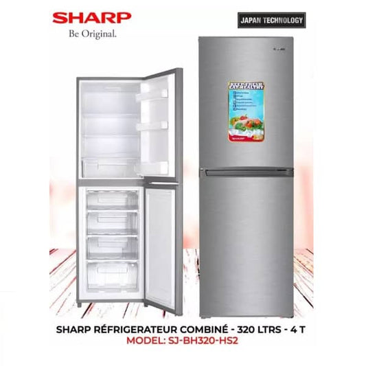 REFRIGERATEUR SHARP COMBINE 4TIROIRS
320LITRES GRIS SJBH320HS2