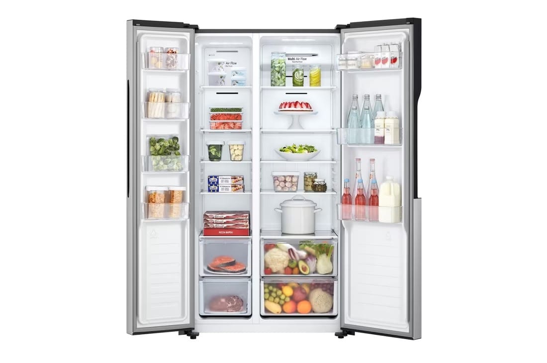 REFRIGERATEUR LG SIDE BY SIDE 2PORTES
519LITRES GRIS GCFB507PQAM