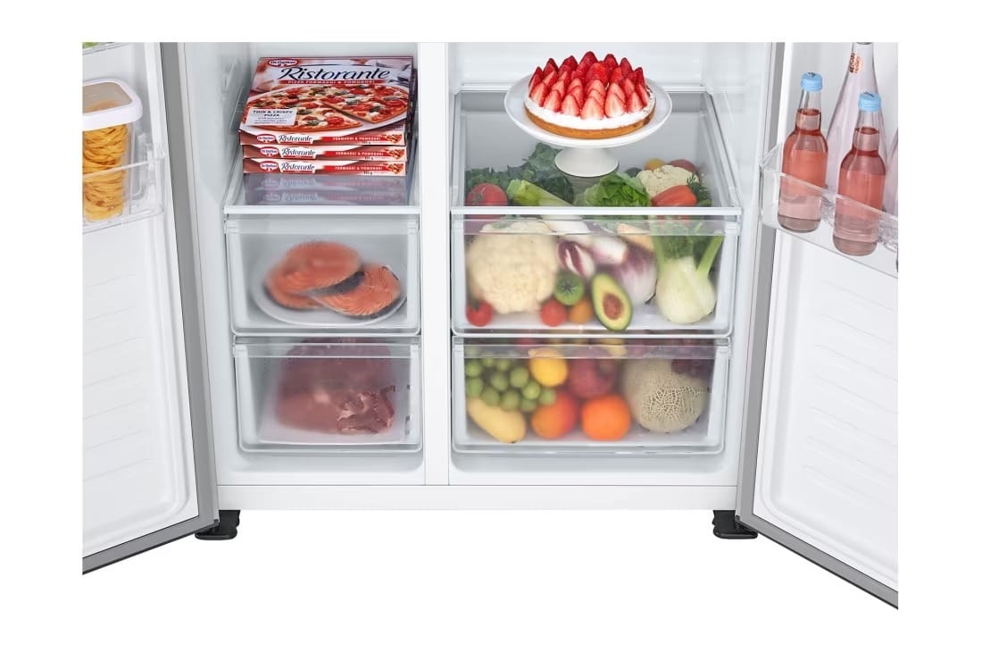 REFRIGERATEUR LG SIDE BY SIDE 2PORTES
519LITRES GRIS GCFB507PQAM