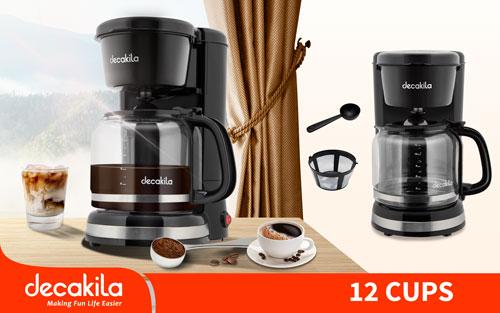 DECAKILA Machine a Café 1.25 litres- Inox - 220-240V - 750 W - Garantie 12 Mois