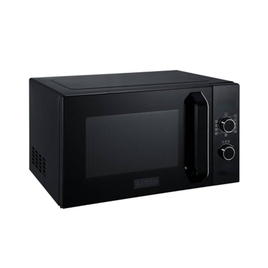Micro‑ondes ASTECH 20 L 20MAD4IA noir, 700 W, panneau numérique, vue de face avec porte et boutons inox.

