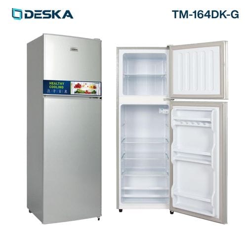 Réfrigérateur 2 Portes DESKA TM164DK – 164 L, Compact, Design Gris, 2 Tiroirs