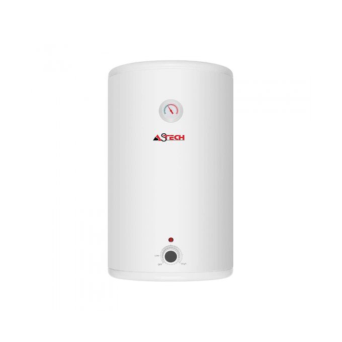 Chauffe-eau électrique ASTECH 100L modèle WHT100M2, finition titanium, technologie Water Plus, résistance blindée, avec soupape de sécurité.