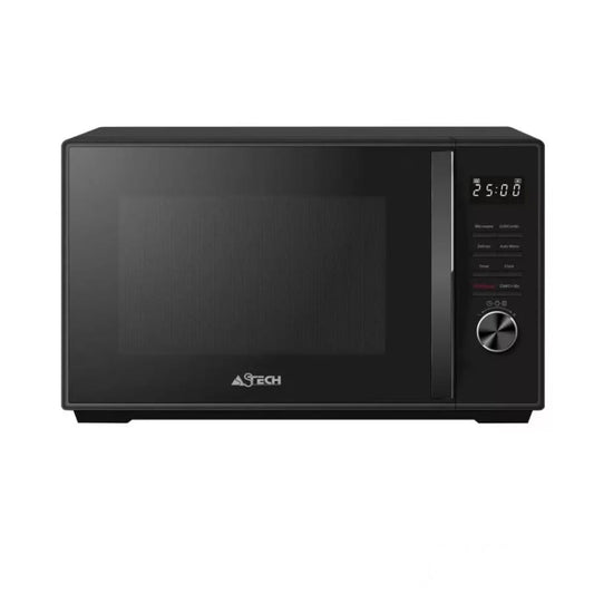Micro-ondes ASTECH 25 litres digital noir, modèle 25DIP9IA, compact, élégant et facile à utiliser.