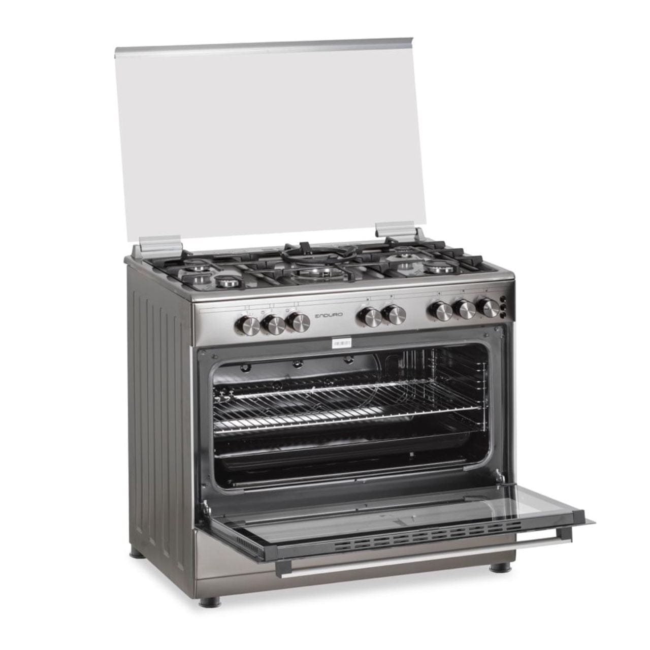 CUISINIERE ENDURO 5FEUX A GAZ 90X60 +
GRILL DOUBLE BOUTON NOIR AFS9050GGBSIT