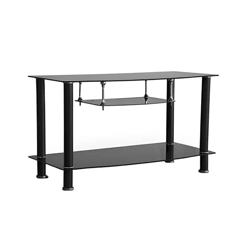 TABLE TELEVISEUR COURT EN VERRE NOIR 36P