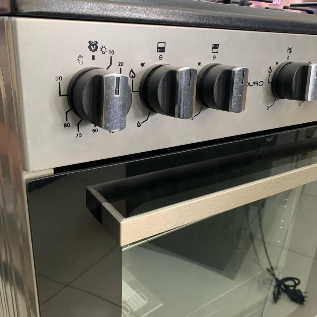 CUISINIERE ENDURO 4FEUX 60X60 A GAZ2BOUTTONS CONTROLE ALLUMAGE ELECTRIQUEGRIS AFS6040G