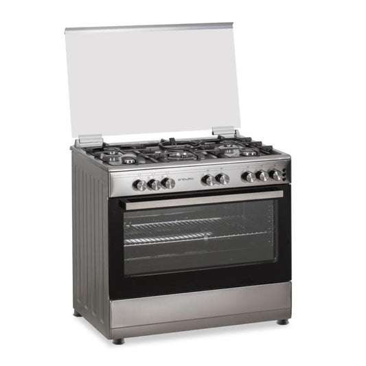 CUISINIERE ENDURO 5FEUX A GAZ 90X60 +
GRILL DOUBLE BOUTON NOIR AFS9050GGBSIT
