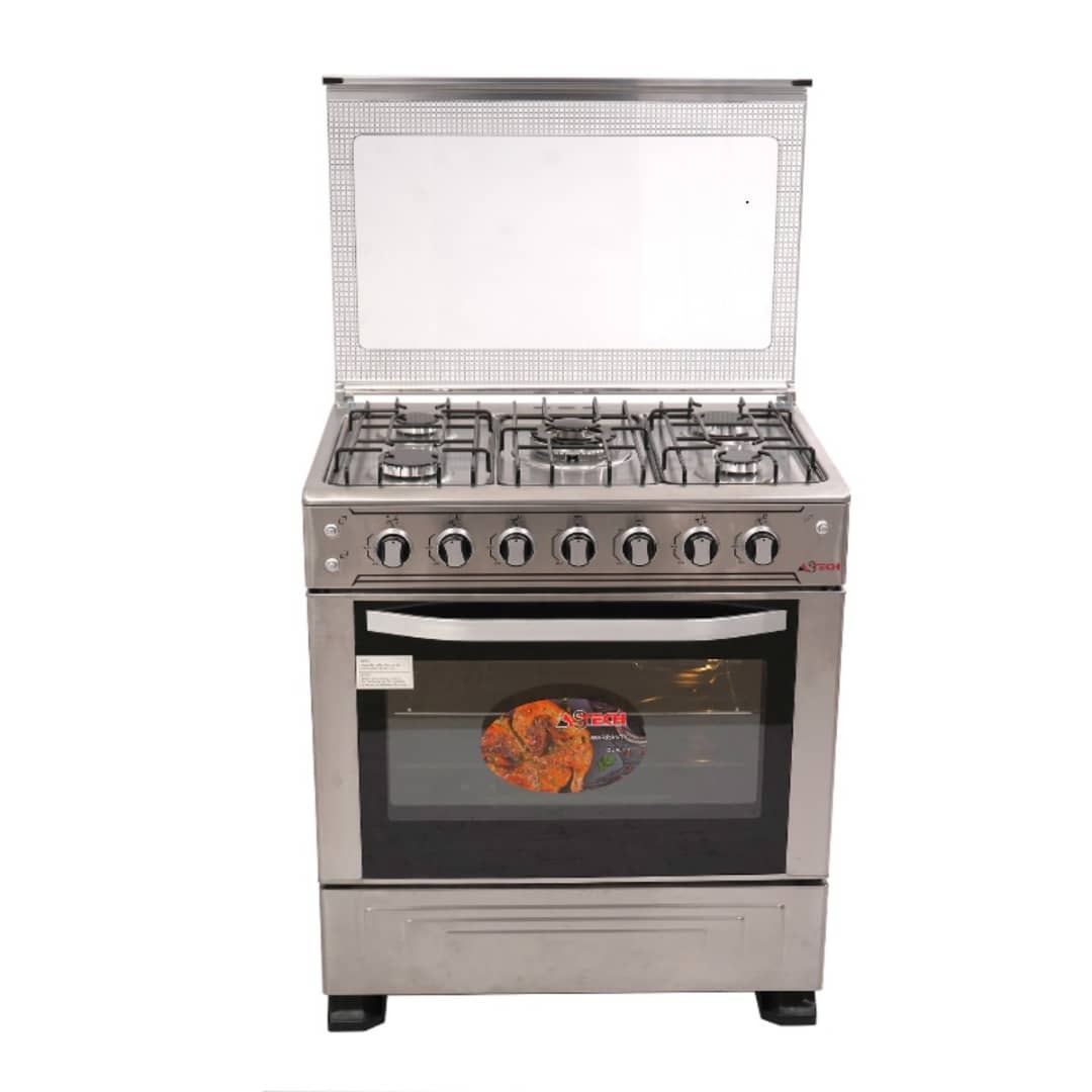 CUISINIERE ASTECH 5FEUX 80X60 A GAZ AVEC
FOUR A GAZ INOX 80MIS