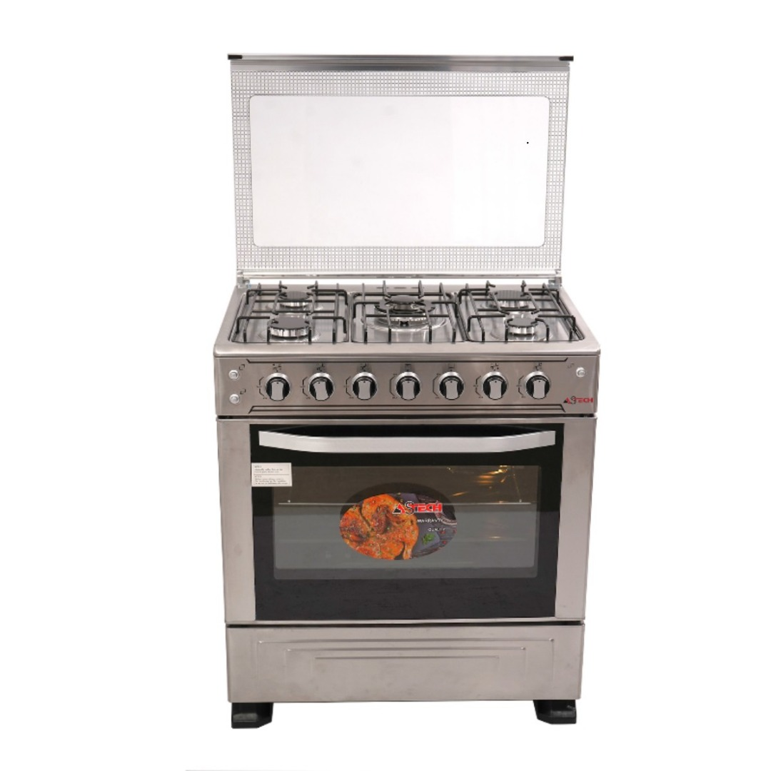 CUISINIERE ASTECH 5FEUX 80X60 A GAZ AVEC
FOUR A GAZ INOX 80MIS