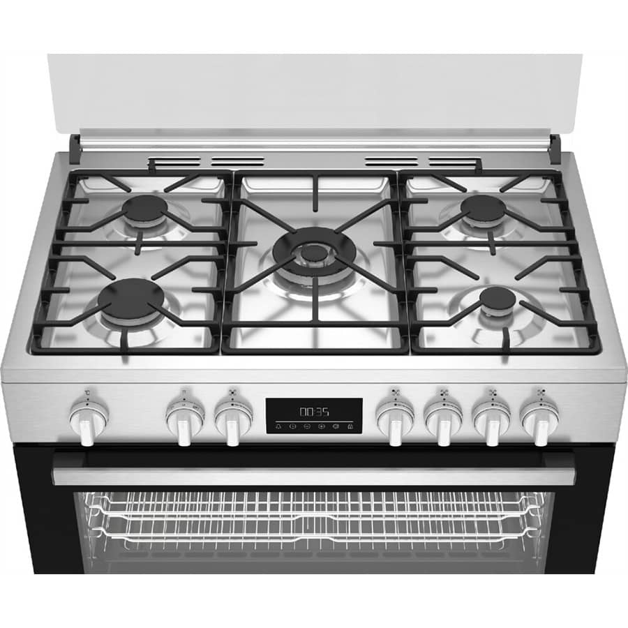CUISINIERE BEKO 5FEUX 90X60 A GAZ FULL
OPTION VENTILO+ FOUR ELECTRIQUE INOX
BGM11226EX