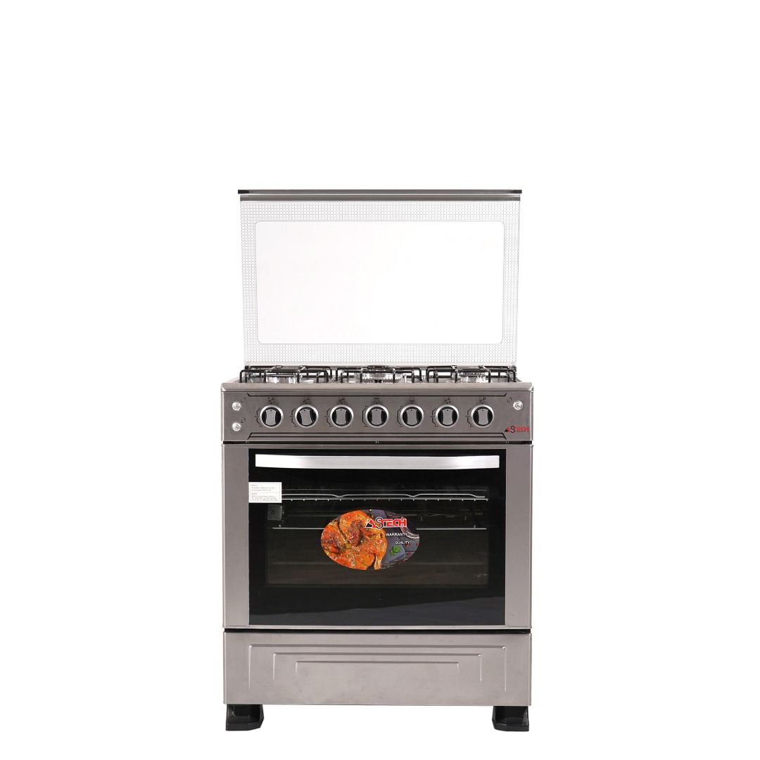 CUISINIERE ASTECH 5FEUX 80X60 A GAZ AVEC
FOUR A GAZ INOX 80MIS