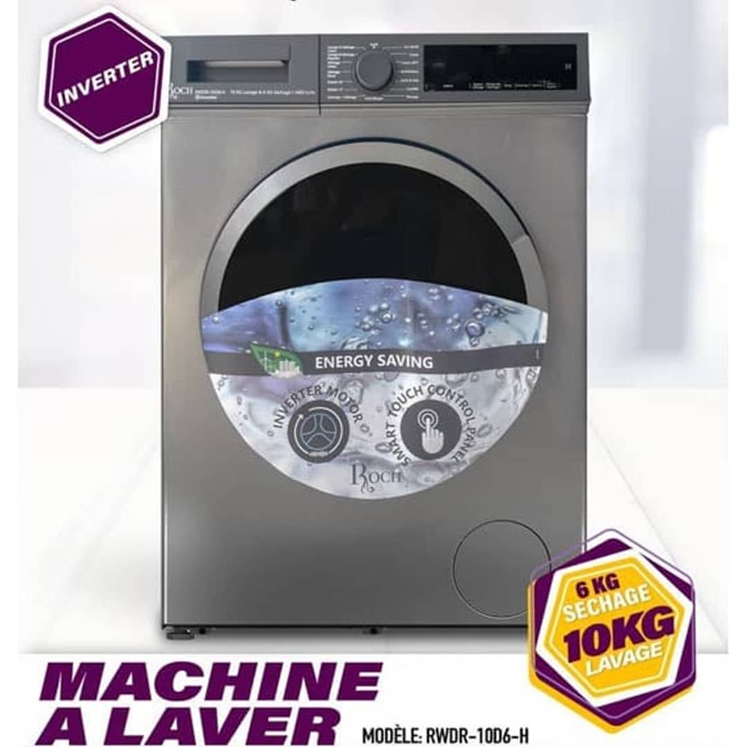 MACHINE A LAVER ROCH 10KG/6KG SECHAGE
FRONT LOAD GRIS RWDR10D6H