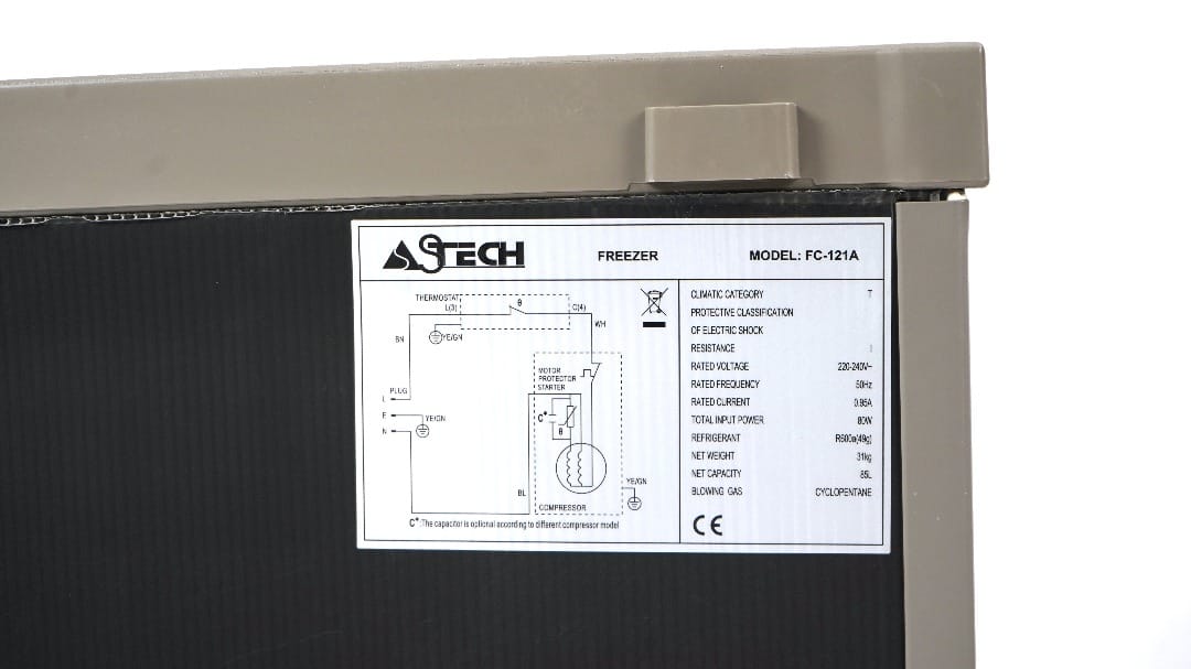 CONGELATEUR ASTECH VERTICAL 4TIROIRS
GRIS FC121