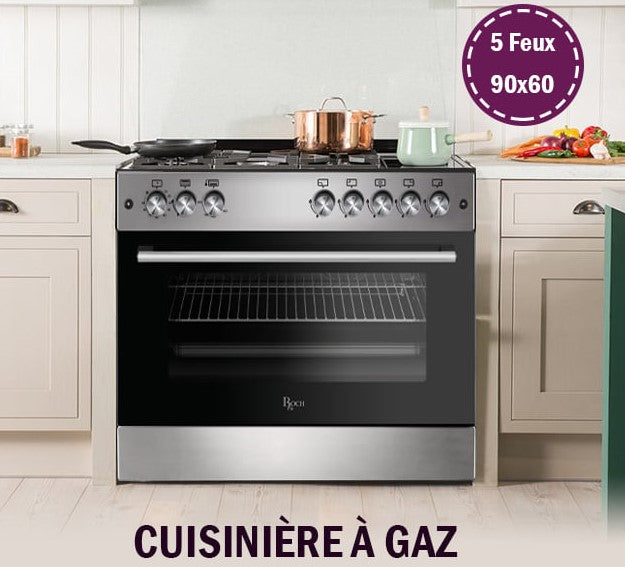 CUISINIERE ROCH 5FEUX 90X60 INOX F9L50 G2IL
RGC90EG