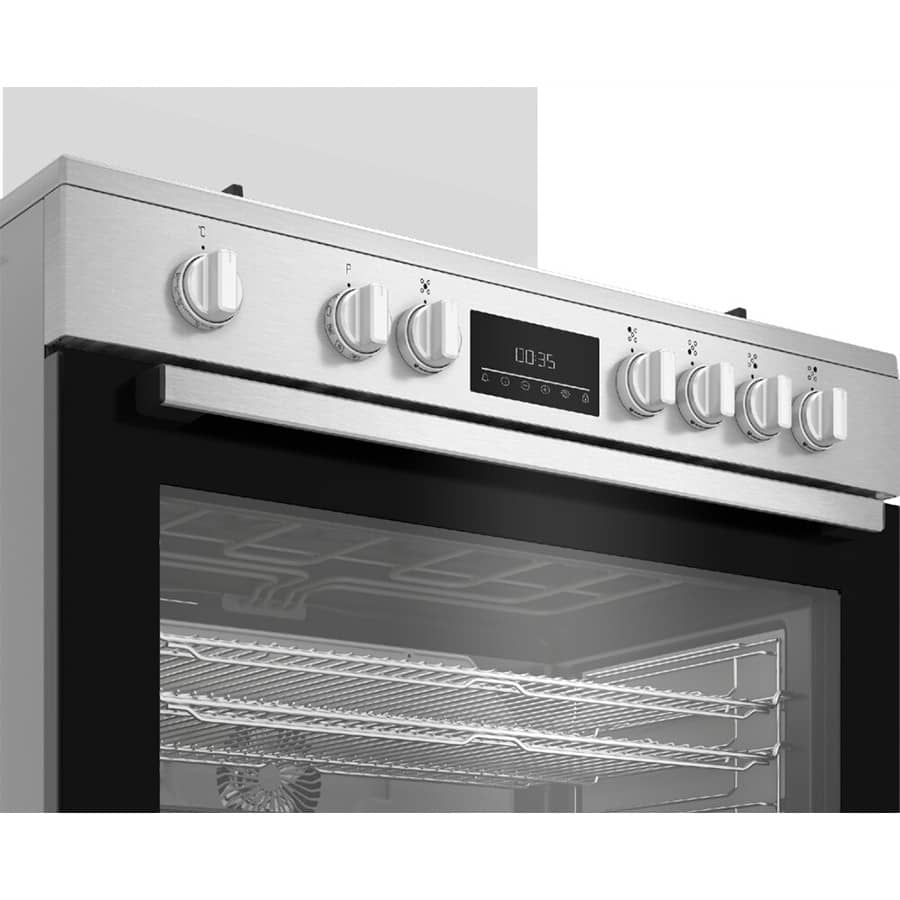 CUISINIERE BEKO 5FEUX 90X60 A GAZ FULL
OPTION VENTILO+ FOUR ELECTRIQUE INOX
BGM11226EX