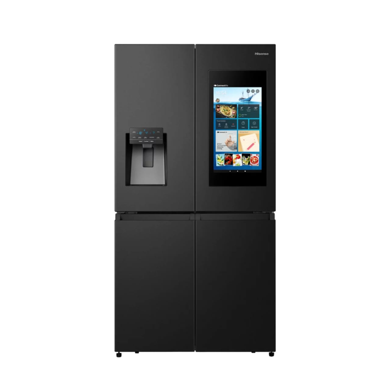 REFRIGERATEUR HISENSE SIDE BY SIDE 4PORTES
522L AVEC FONTAINE + ECRAN NOIR WIFI
RC68WC4SB