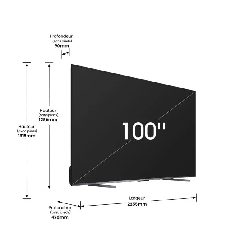 TELEVISEUR HISENSE 100" SMART VIDA ULED
QUANTUM DOT 4K 100U7K