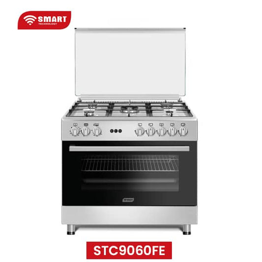 CUISINIERE SMART TECHNOLOGY 5FEUX 90X60
A GAZ HAUT DE GAME GRIS STC9060FE