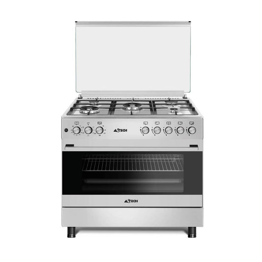 CUISINIERE ASTECH 5FEUX 90X60 A GAZ FULL
OPTION VENTILO+FOUR ELECTRIQUE CK97MS