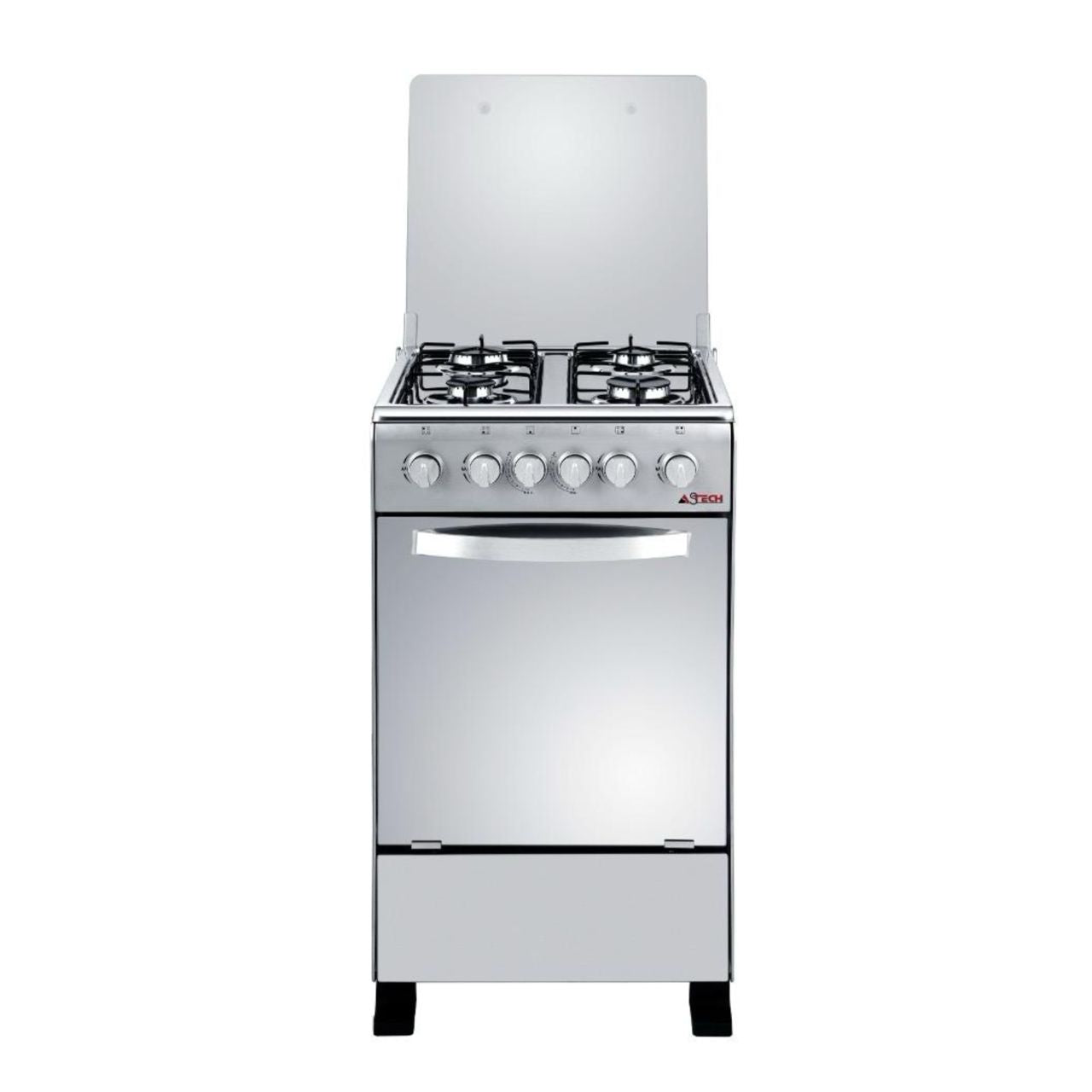 CUISINIERE ASTECH 4FEUX 50X50 A GAZ AVEC
FOUR A GAZ INOX CSI50MS