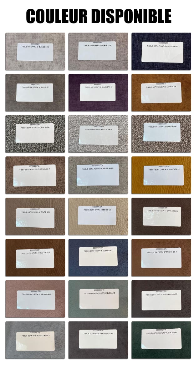SALON CANAPE 6PLACES SIMILI CUIR COULEUR
AU CHOIX CONFORMA