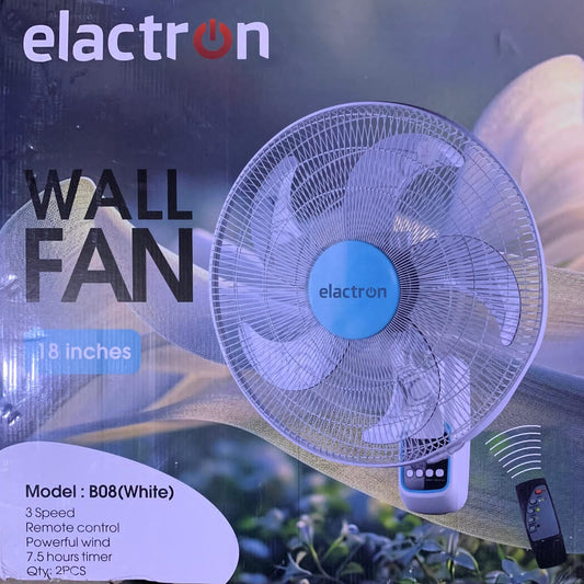 VENTILATEUR ELACTRON 18' MURAL AVEC
TELECOMMANDE BLANC LB08