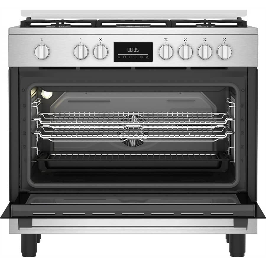 CUISINIERE BEKO 5FEUX 90X60 A GAZ FULL
OPTION VENTILO+ FOUR ELECTRIQUE INOX
BGM11226EX